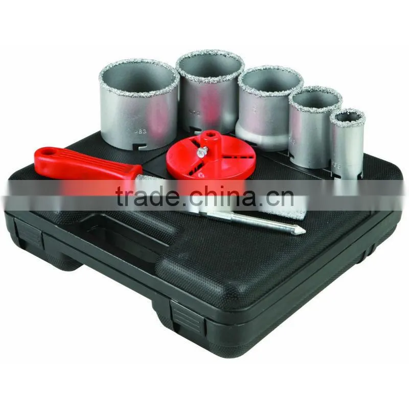 9 Piece Carbide Grit Hole Saw Kit bi-metal hole saw kit