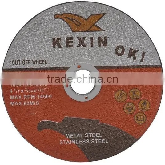 105*1.2*16mm China Brand Abrasive Cutting Disc for metal and SS