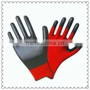 13 gauge orange nitrile gloves with white polyester linerJRE55