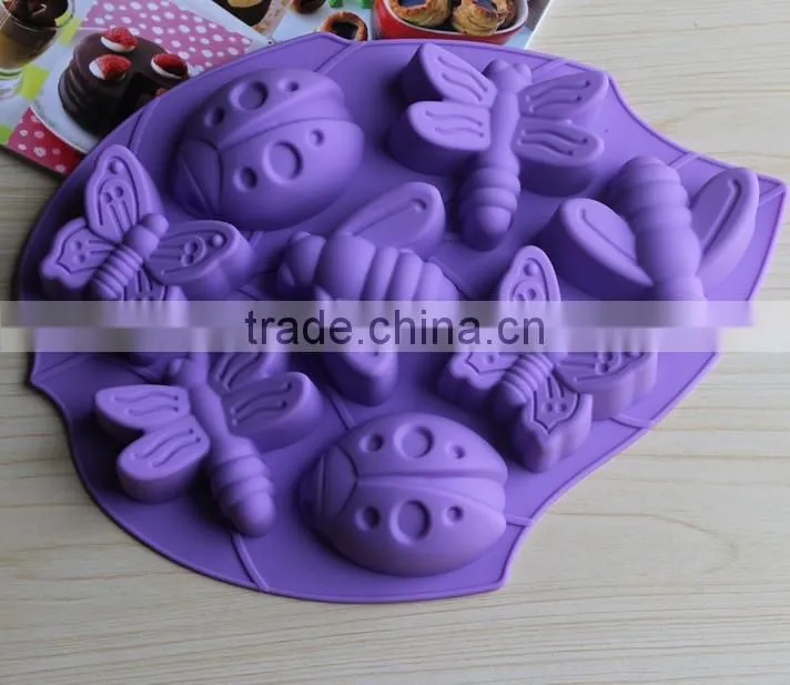 11022 butterfly bee shape silicone chocolate cake molds offered by Zibo Nicole manufacture