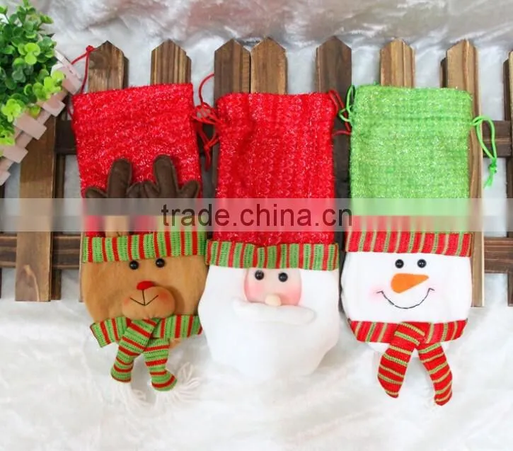 wholesale santa wine bottle bag gifts wine bag for christmas