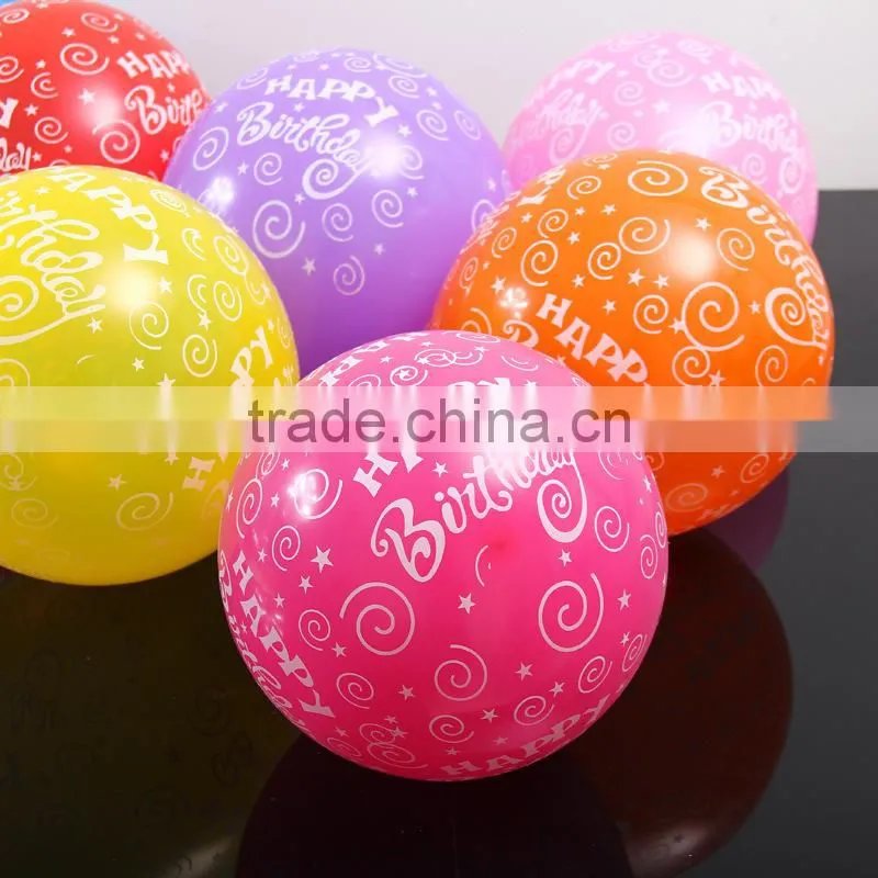 Children's Birthday Party Decoration Balloons Printed Happy Birthday Latex Free Balloons