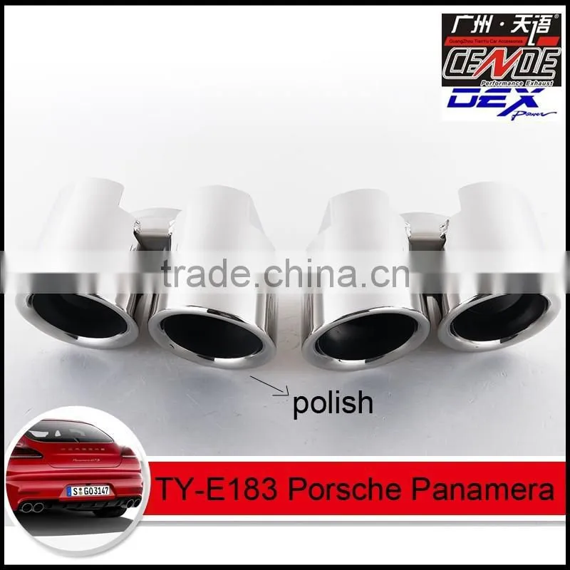 auto tuning stainless exhaust tips in exhaust system for Panamera