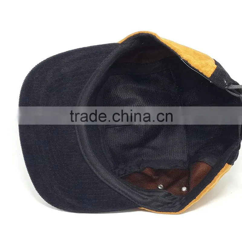 2015 hot 5 panels Snapback Flat Brim Custom corduroy caps and hats