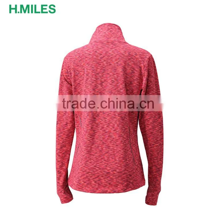 Custom Zip-up slim windbreaker sport long sleeve womens running jacket