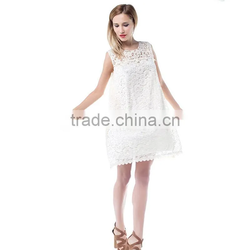 Maxnegio hot sale white lace short dress for ladies
