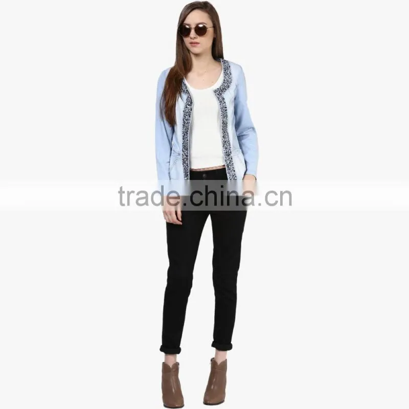 best selling denim jacket women's coat custom design