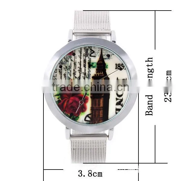 2015 hottest 100%Brand New romantic Eiffel Tower lover watch fancy women watch