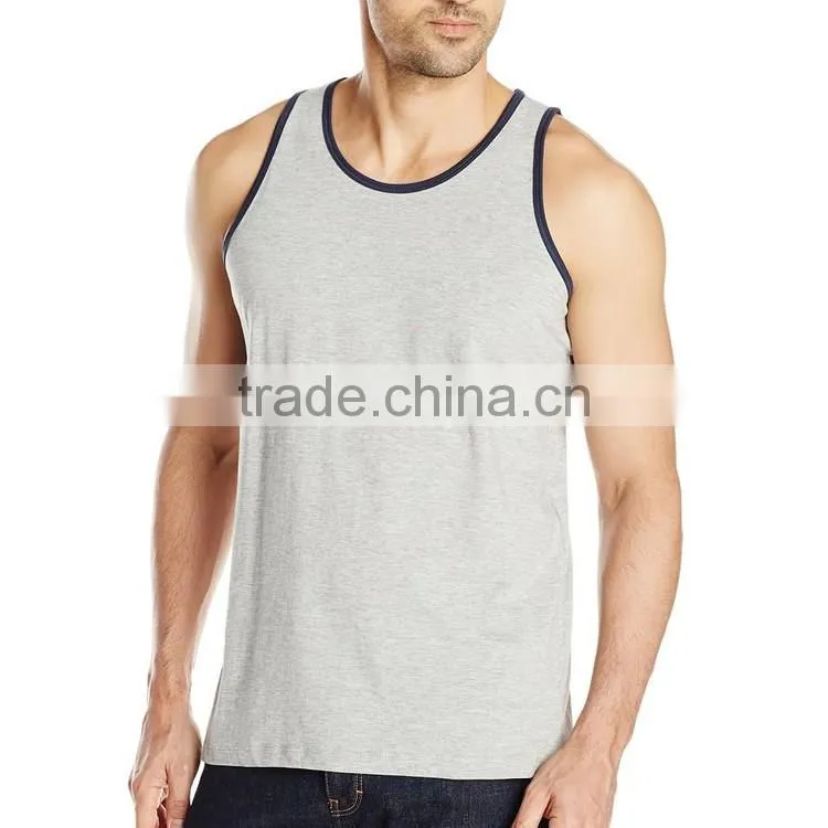 Latest Design Fashion Gym Wholesale 100 Cotton Blank Mens Tank Top