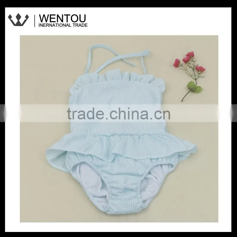 Fashionable Monogrammed Gingham Bathing Suit
