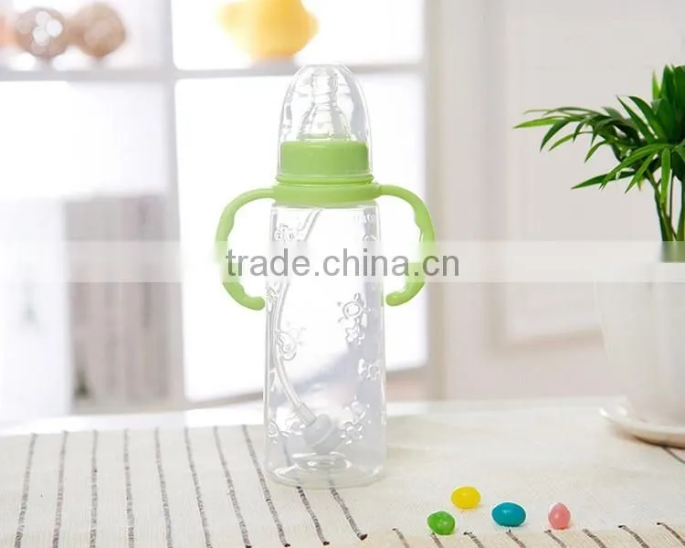 Food standard silicon baby bottle with handle