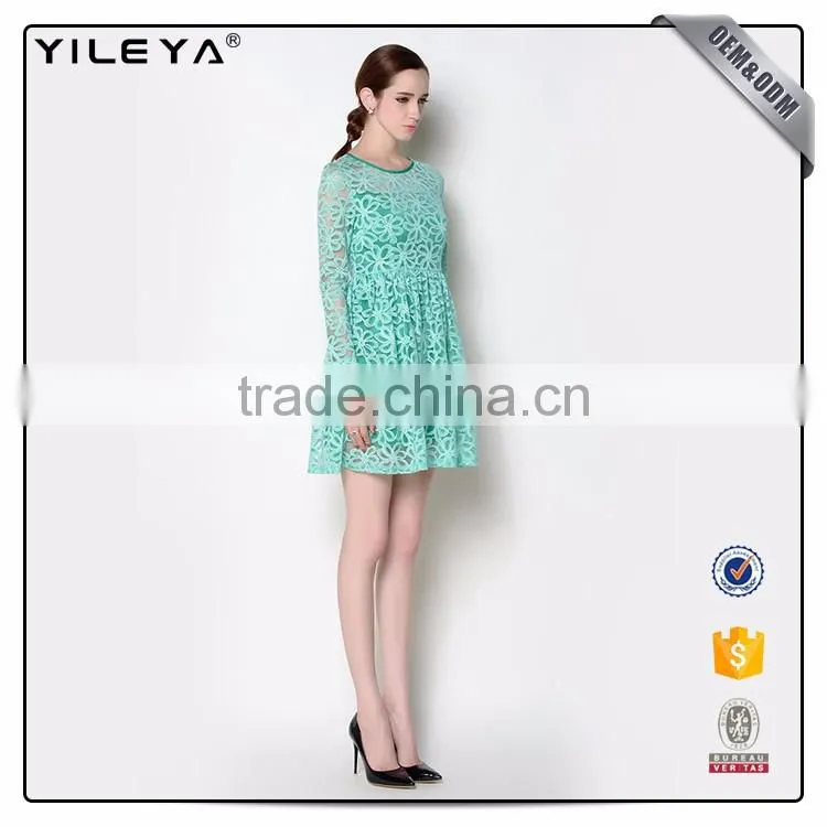 Eco-Friendly Round Collar Girls Dresses 7-16