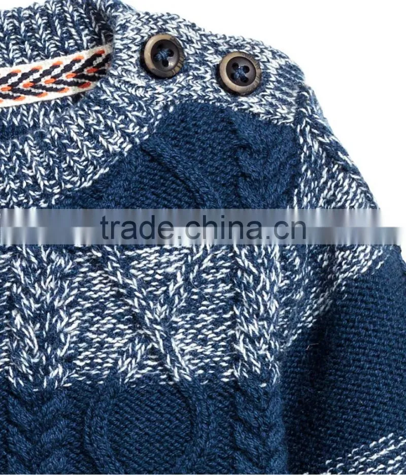 Soft cotton blend with wool content knitting patterns boys sweater with shawl collar
