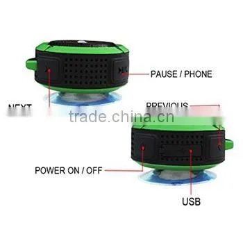 Waterproof and Shockproof Bluetooth Wireless FM Stereo Speaker For iPhone SmartPhone Tablet PC