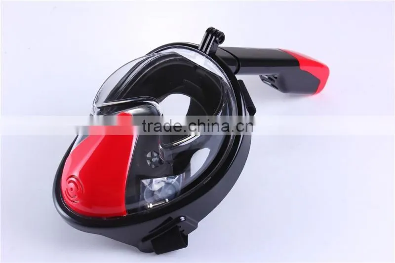 High quality silicone full face diving mask 180 degree snorkel mask snorkel for mask with Gopro mount