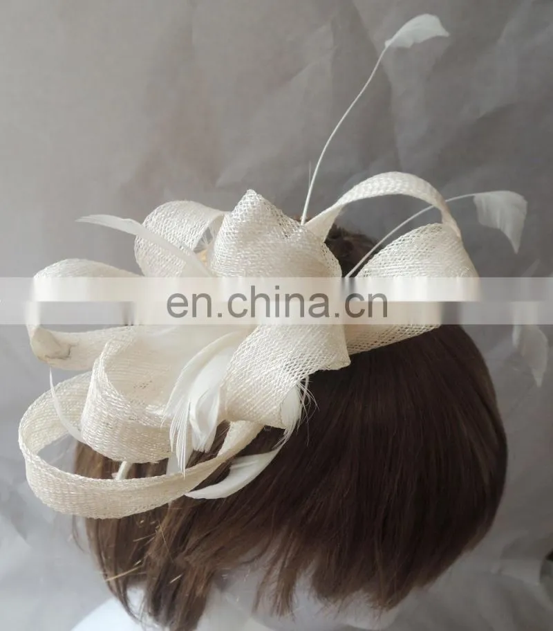 NEW HOT Feather Fascinator Headband Ivory for women
