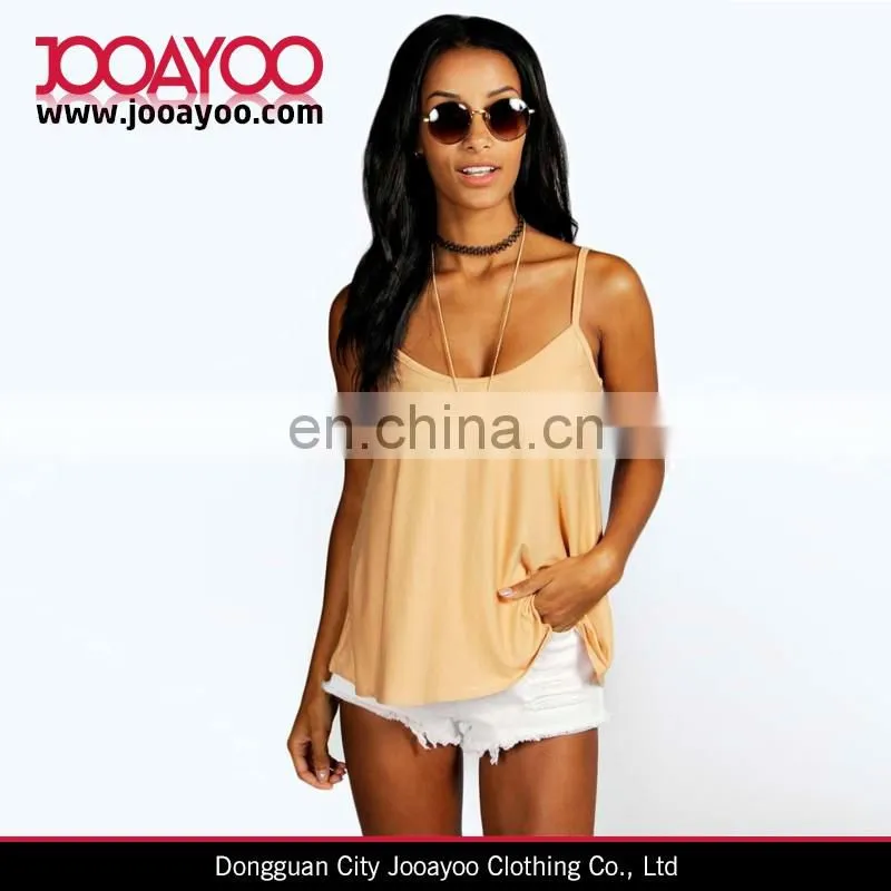 Classic Swing Shape Spaghetti Straps Scoop Neckline Tank Tops For Women