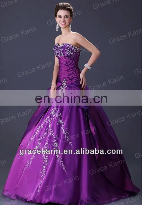 2015 Purple Grace karin sweetheart Quinceanera Dresses Strapless high quality and cheap CL2515