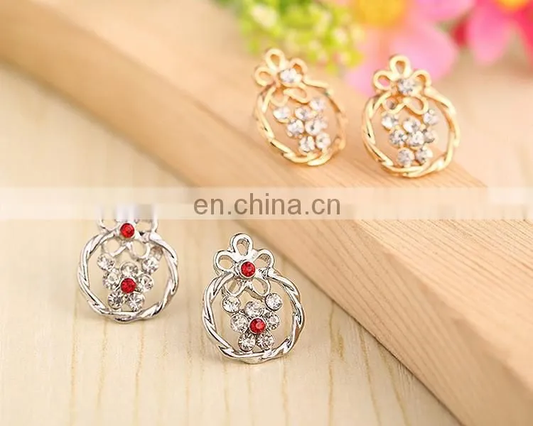 swan style ear stud rhinestone women fashion earring