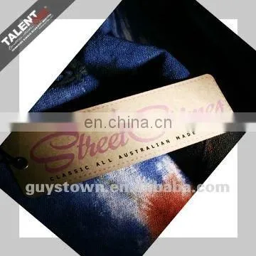 custom private brand name Printed kraft paper hang tag with Spot UV logo for clothing