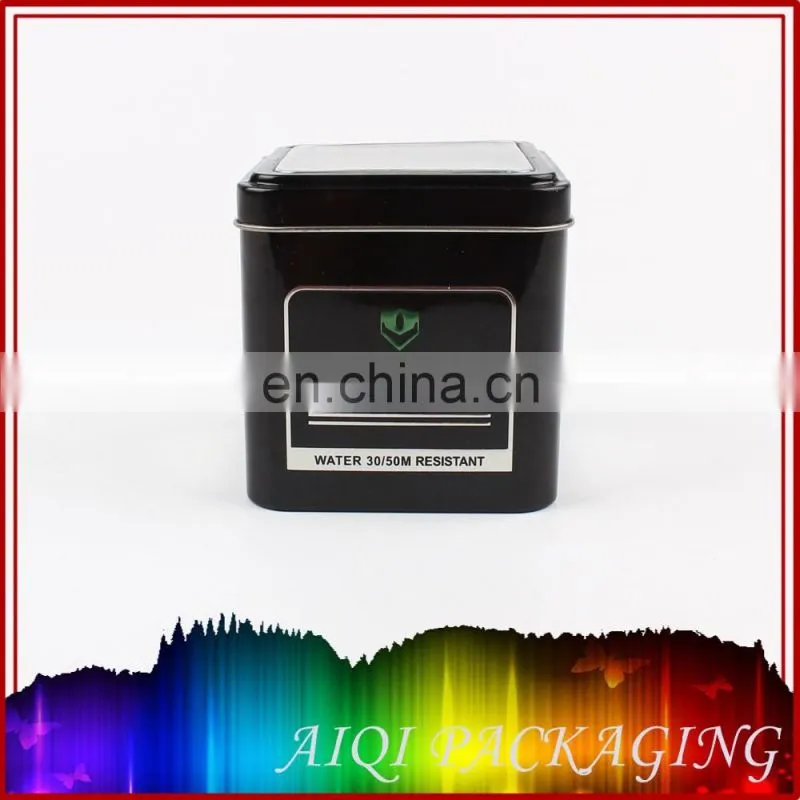 Square gift tin box for watch