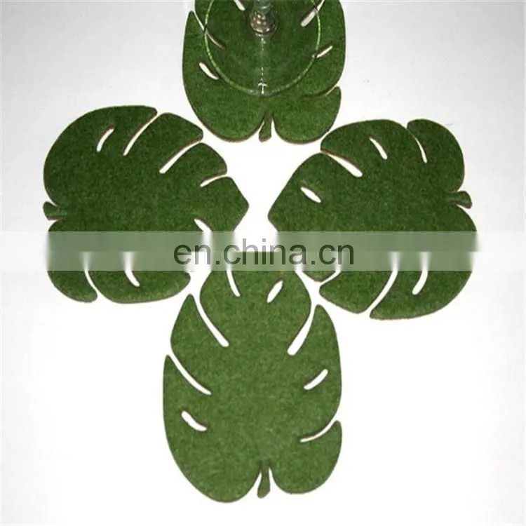 leaf Tropical plant Placemats Felt Coasters Set Housewarming Gift