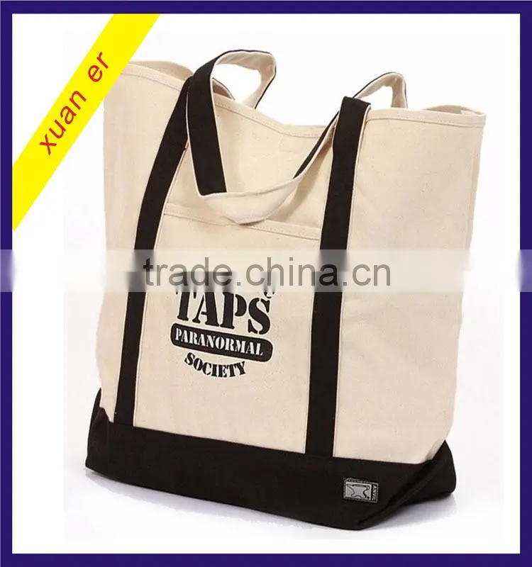 Wholesale fashion reusable cotton canvas shopping tote bag