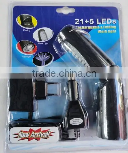 Magnetic 21+5led rechargeable light