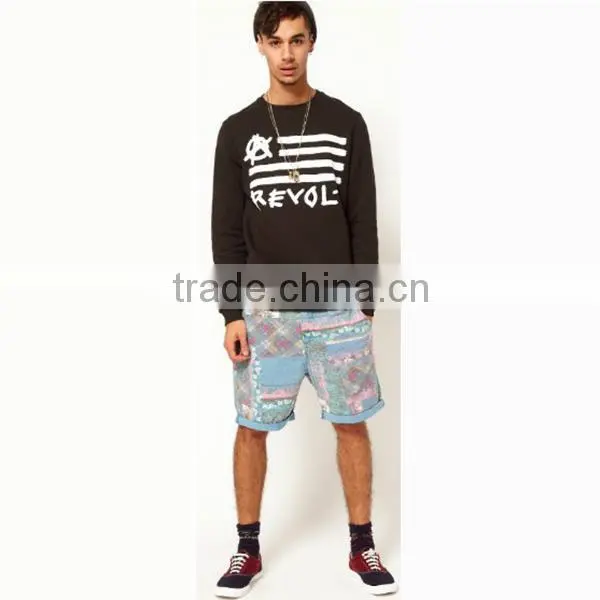 Round neck pullover men sweatshirt 2014