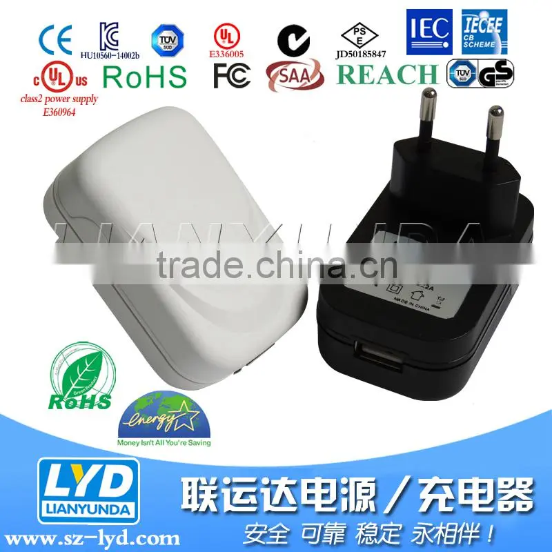 Switching power suppliers 5v 3a 15w USB Charger adapter for LED light UL CE FCC ROHS C-TICK SAA CB approval