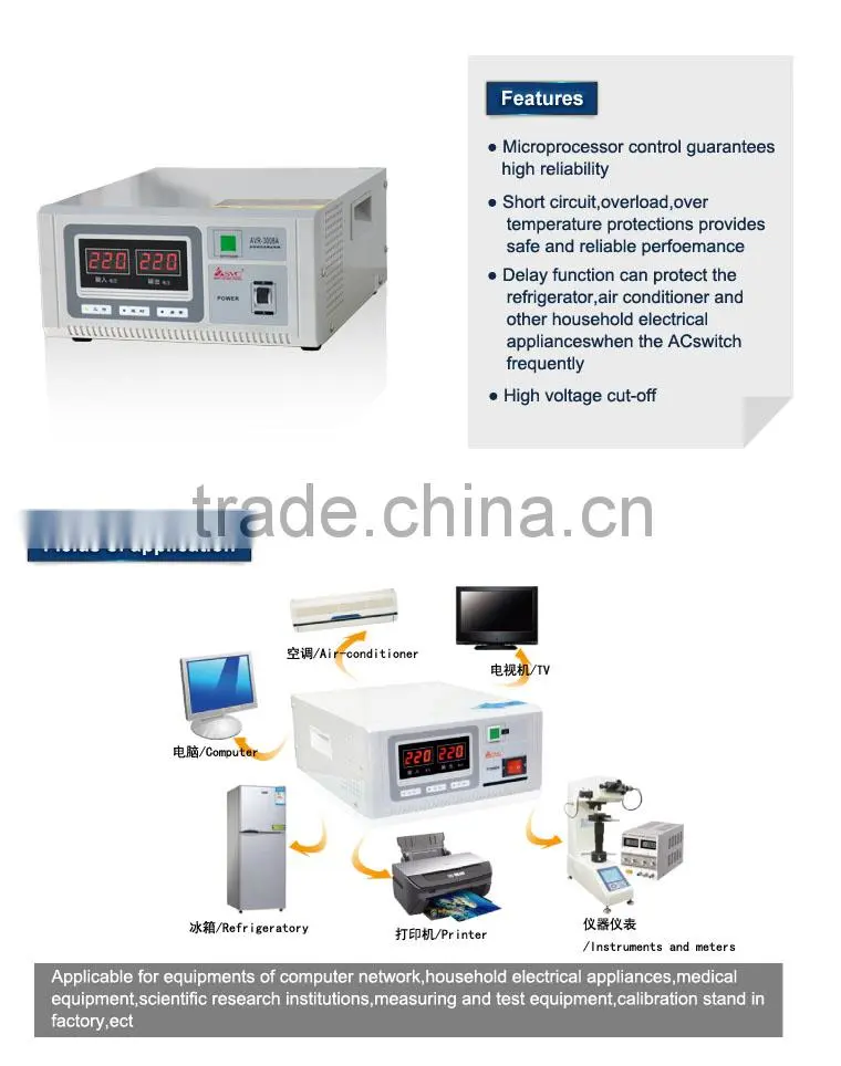 5KVA CPU LED Wide Input Range Full Protection with Delay Function AVR Stabilizer