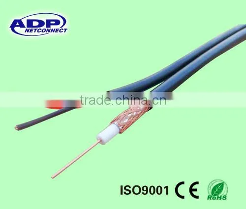 CATV RG59+2X0.5mm Power RG59 Siamese coaxial Cable