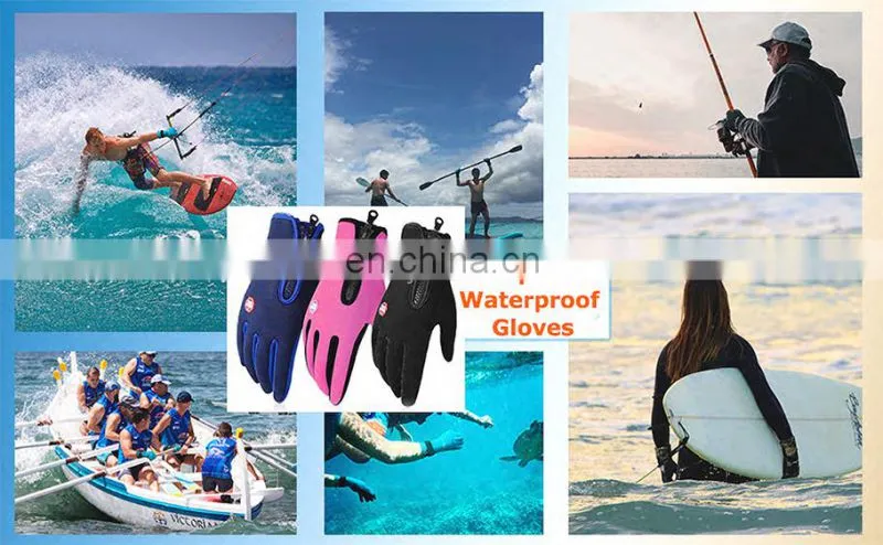 Wholesale Waterproof Gray neoprene fabric with touchscreen fingers outdoor sport diving protective glove