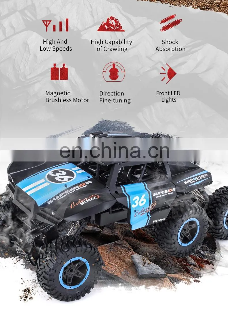 JJRC Q101 Big Rc Car Six-Wheel Drive Climbing Remote Control Cars 1/10 Off-Road Vehicle Children Outdoor Toy Gift