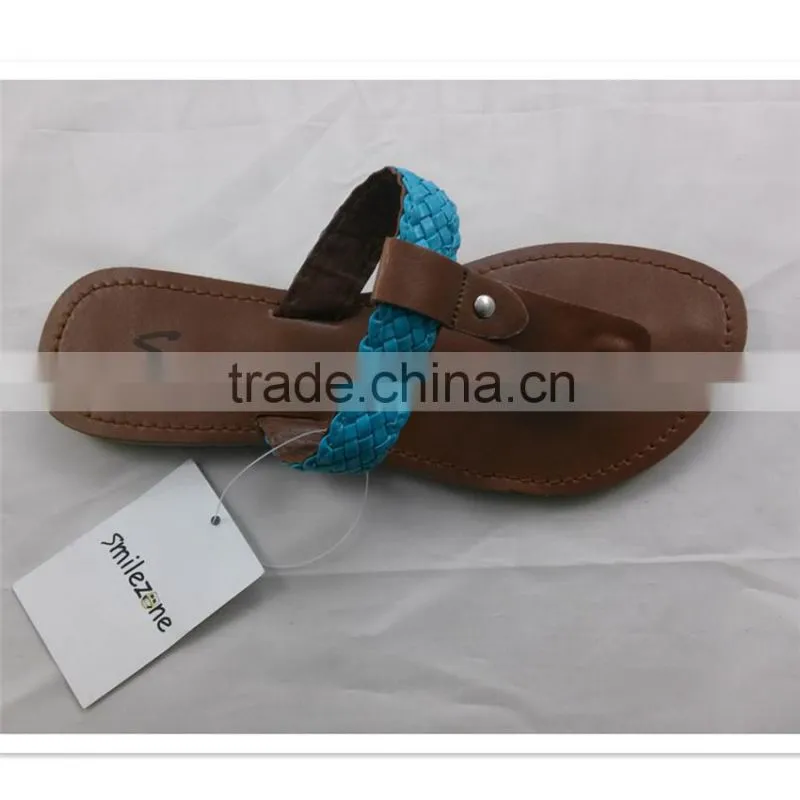 Crazy horse leather for men leather sole sandals