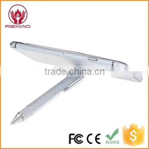 Multi-Tool 7 in 1 Pen with Ruler, Bottle Opener, Phone Stand, Ballpoint Pen, Stylus Fit for Mens Gift (Silver)