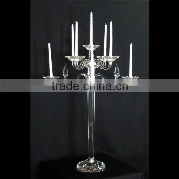5 arms crystal candlestick for home decoration