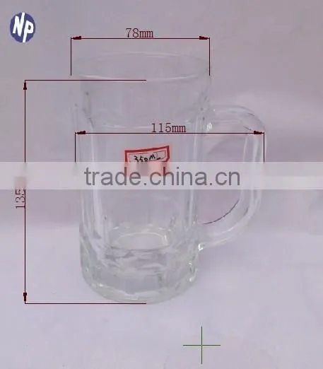 hot sale clear glass beer mug with handle