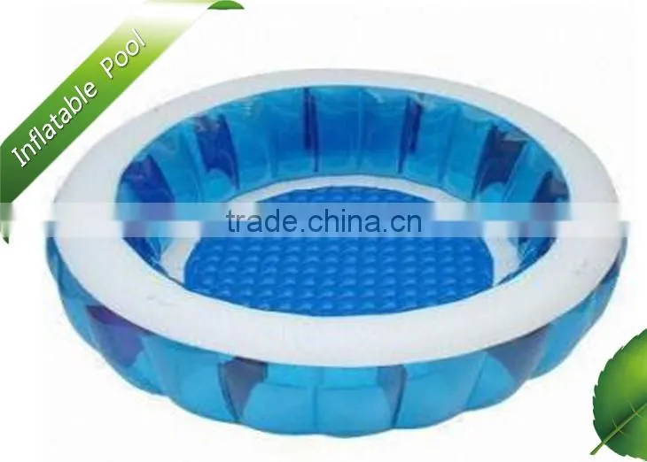Bule circle PVC tramploine inflatable pool toy for family use