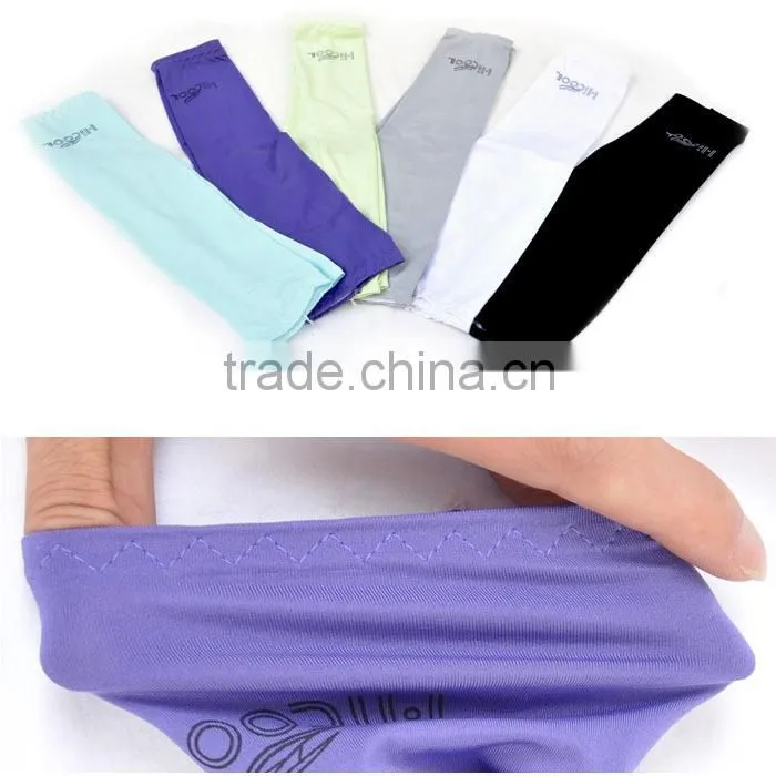 Anti-Slip Grip Stretch Outdoor Sport UV Sun Protection Full Arm Cover with Thumb Hole Arm Sleeve