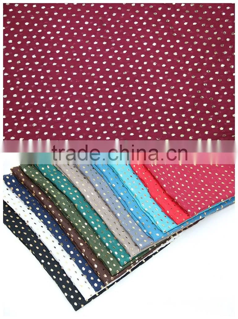 Fashion Women Hijab Shawl Polka Dot Gold Stamping Polyeter Viscose Scarf