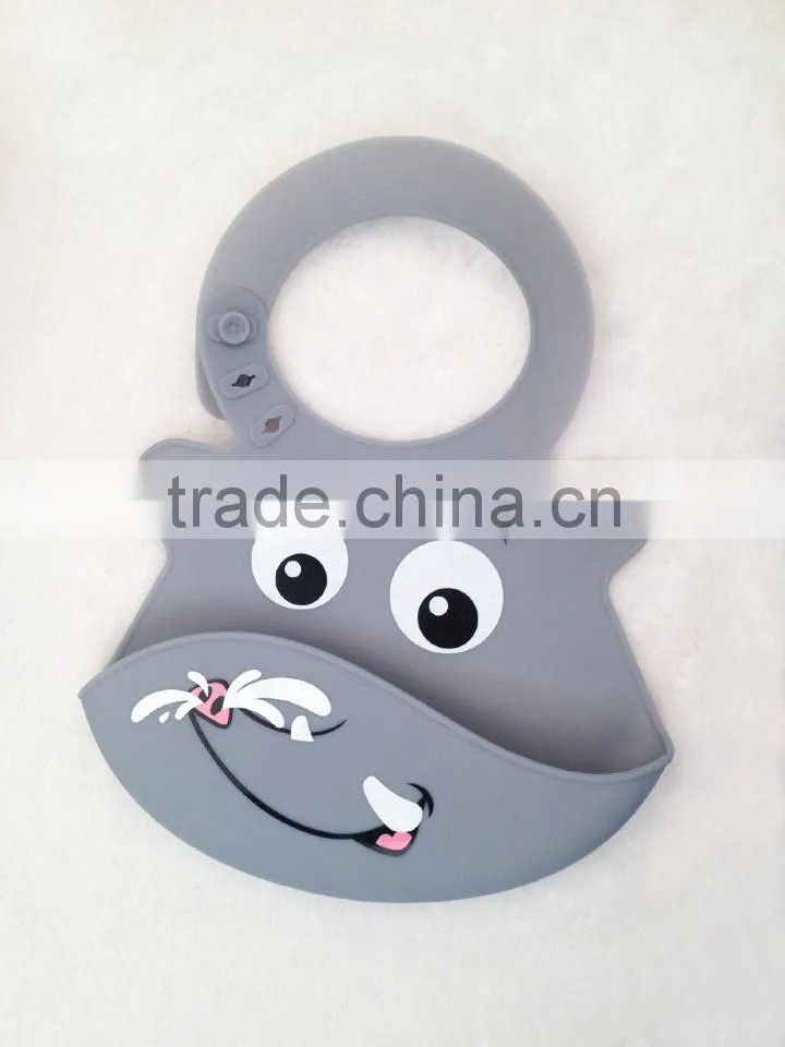 2016 new cute Animal Patterns Non-toxic soft silicone waterproof baby bibs