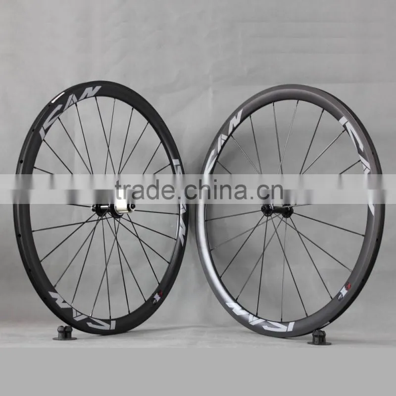 professional carbon racing wheels, super light 23mm width tubular carbon road wheelset