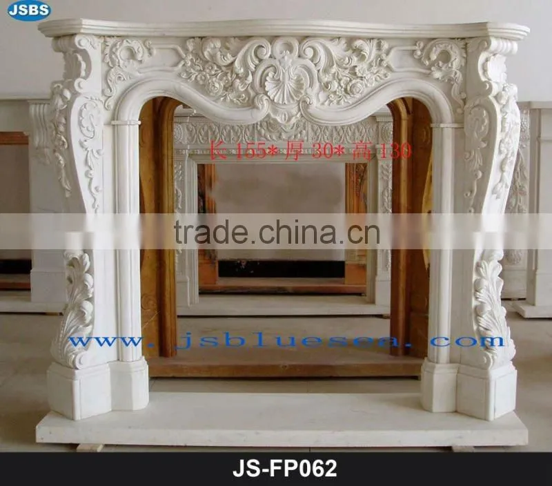 Antique marble fireplace with lion head