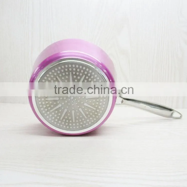 Aluminum metallic coating fry pan set cast steel handle magic pan