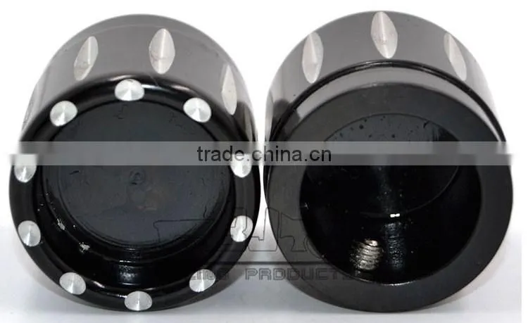 BJ-FS-HA001 High Quality Black Deep Edge CNC Billet Alloy Motorcycle Front Axle Cap Universal for Harley Davidson and Choppers