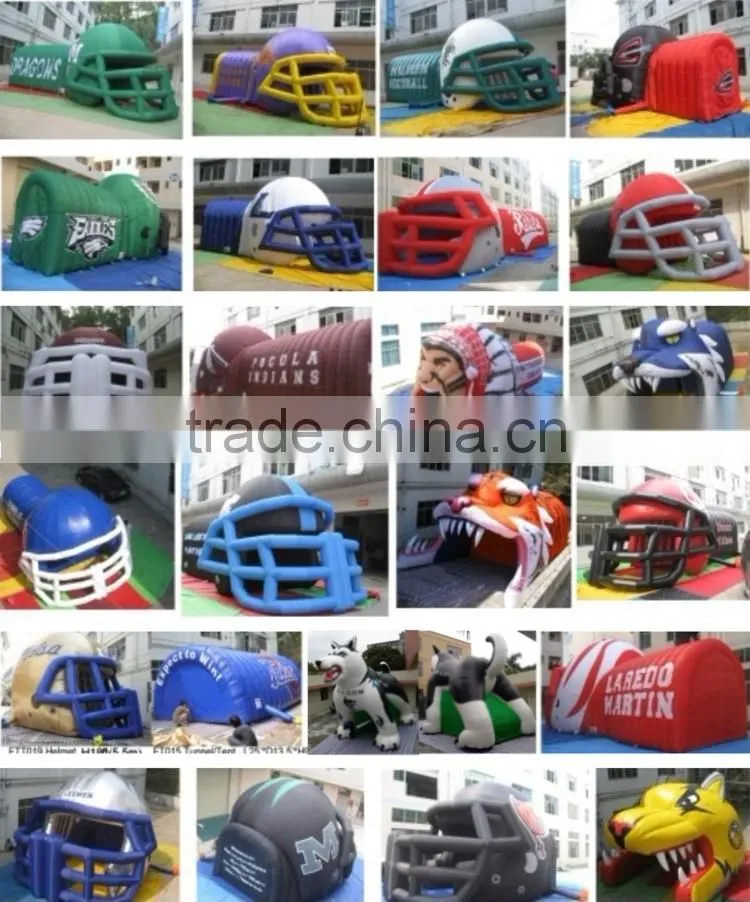 2016 Giant custom golden Inflatable football entrance helmet tunnel