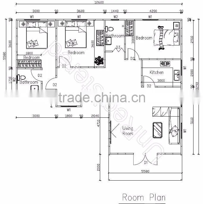 Strong structure prefab residential house wind resistance foam cement house
