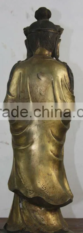 Antique Chinese Standing Bronze Buddha Statue