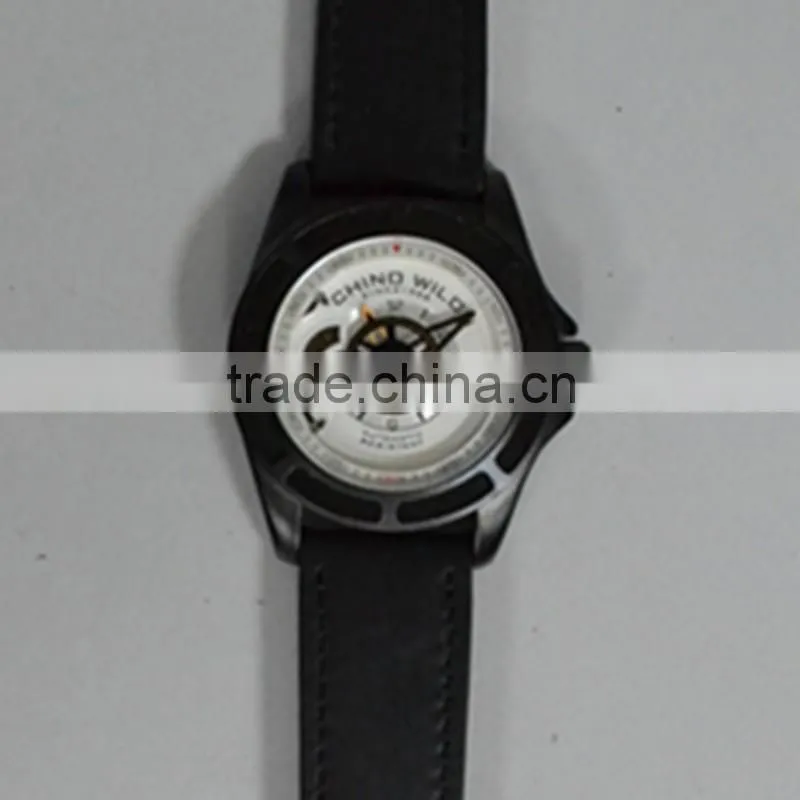 Hot-selling high quality genuine leather alloy case men watch